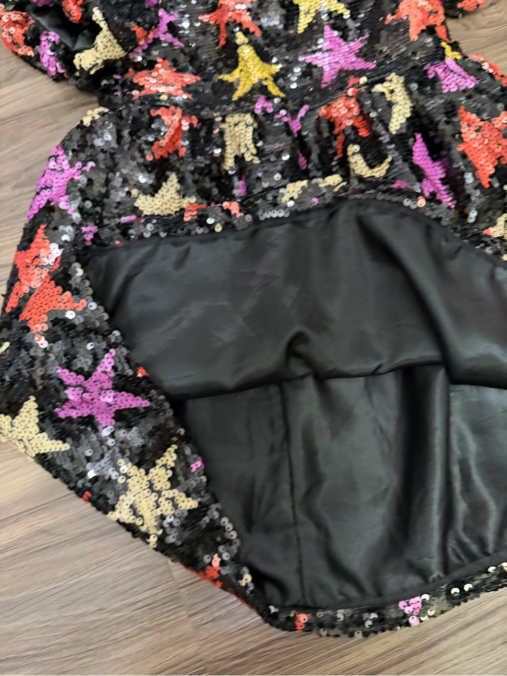 Lola + The Boys girl sz 6 black sequin start party dress - Picture 6 of 9